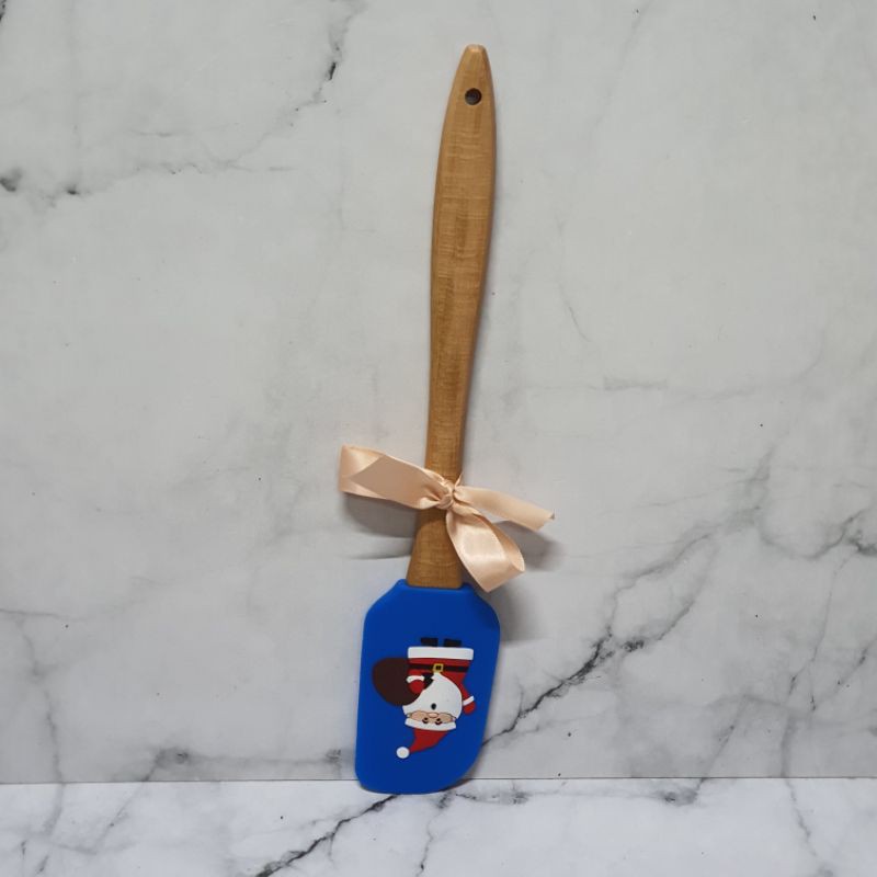 Small Xmas edition wooden silicone Spatula