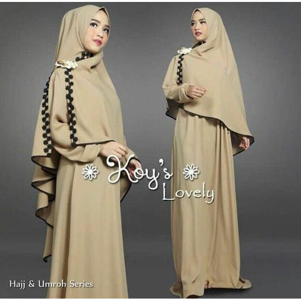 TOKO TUNIK  MURAH GAMIS FASHION LOVELY SYARI HITAM DAN PUTIH - HITAM SD1