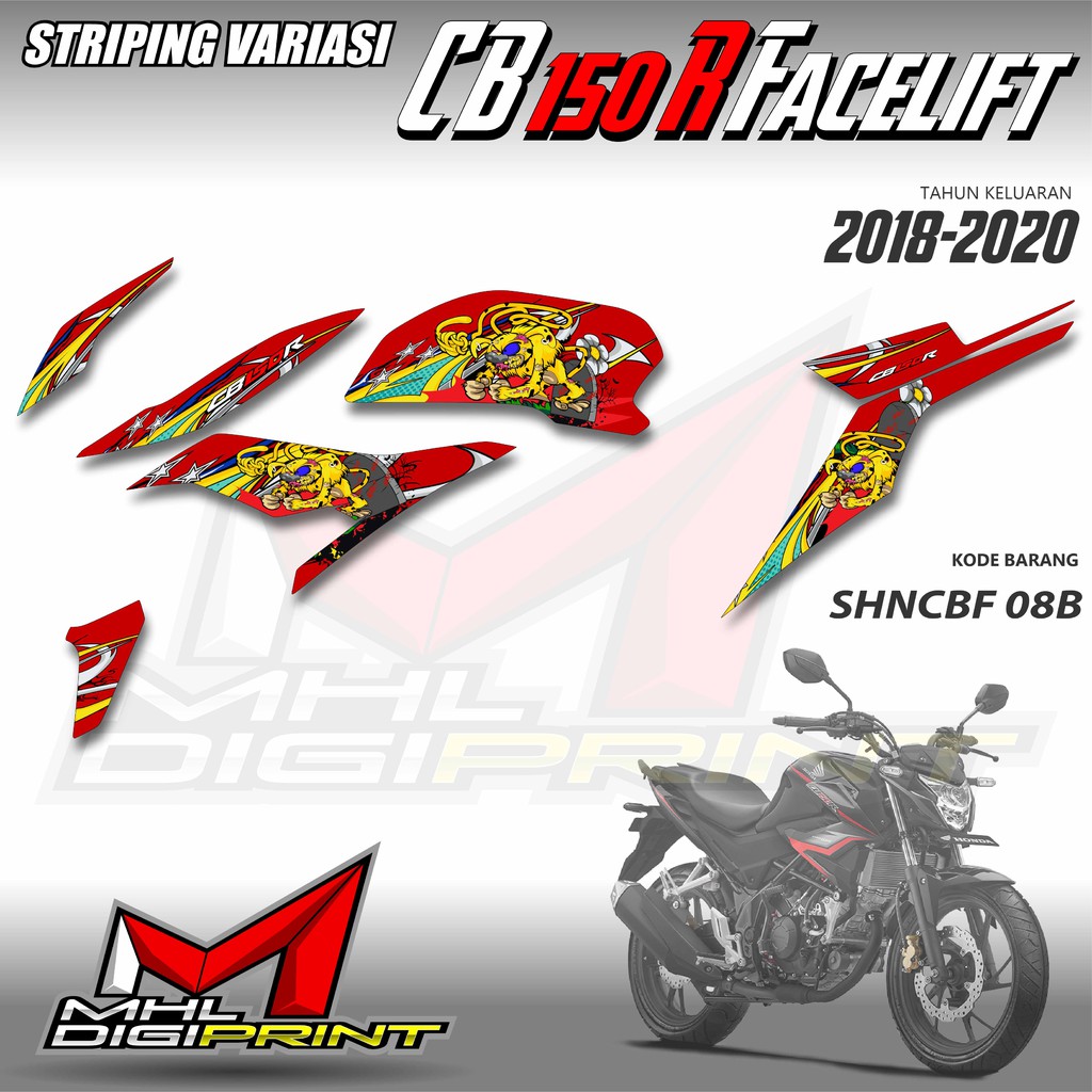 STRIPING VARIASI NEW CB 150R FACELIFT - STIKER NEW CB 150R - SHNCBF 08