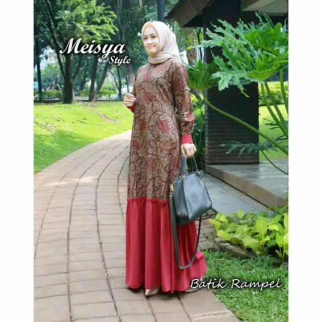 [READY] Longdress Batik Jumbo / Gamis Batik / Daster Muslim Bahan Rayon Rotari PT Sritex