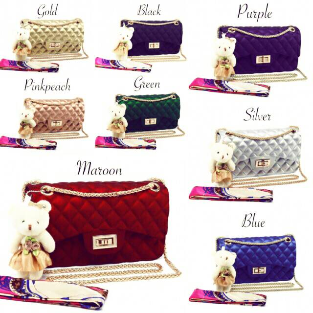 FREE SYAL BONEKA Tas Jelly import ukuran BESAR 22 cm.