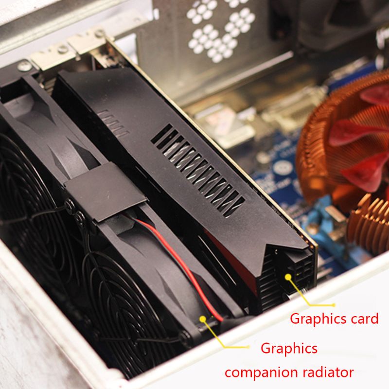 Bt VGA Cooler Dual-Fan/Tiga Kipas PCI Video Card Fans Graphics Card Radiator Kit