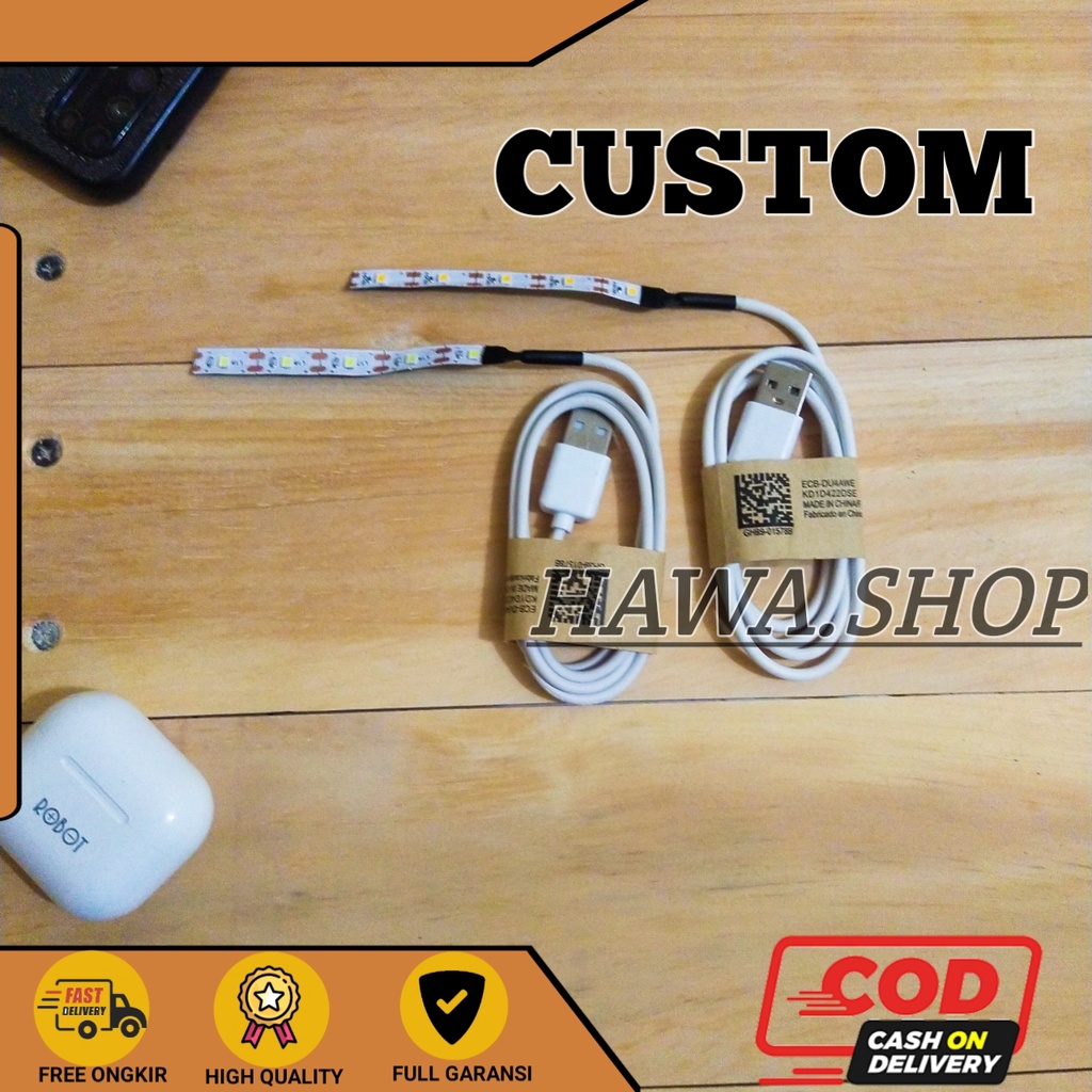 CUSTOM Lampu Soliter Aquarium Led 5 Volt+Kabel USB 60cm