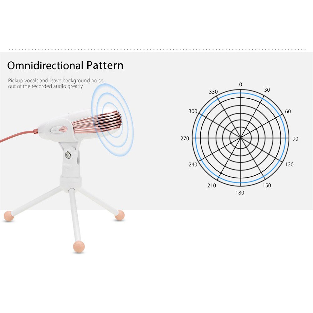 Condenser Microphone Omnidirectional - Mic condenser SF-500 Rosegold - Studio microphone