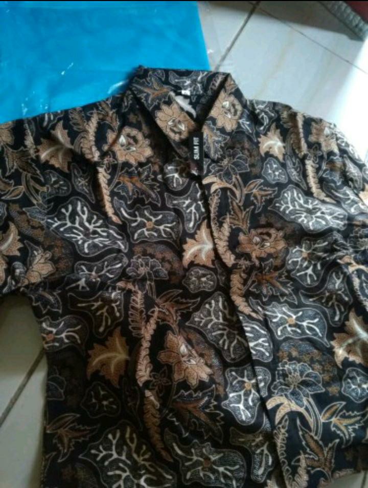 Baju Batik Pria Slimfit Modern Lengan Panjang Sy4 B1 High Quality