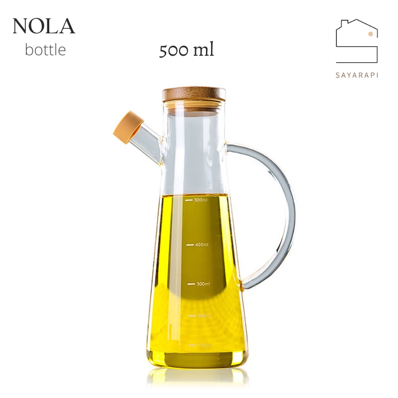 Botol Minyak Goreng Kaca Tanpa Sticker Tempat Teko Kecap Saos SAYARAPI NOLA 500ml