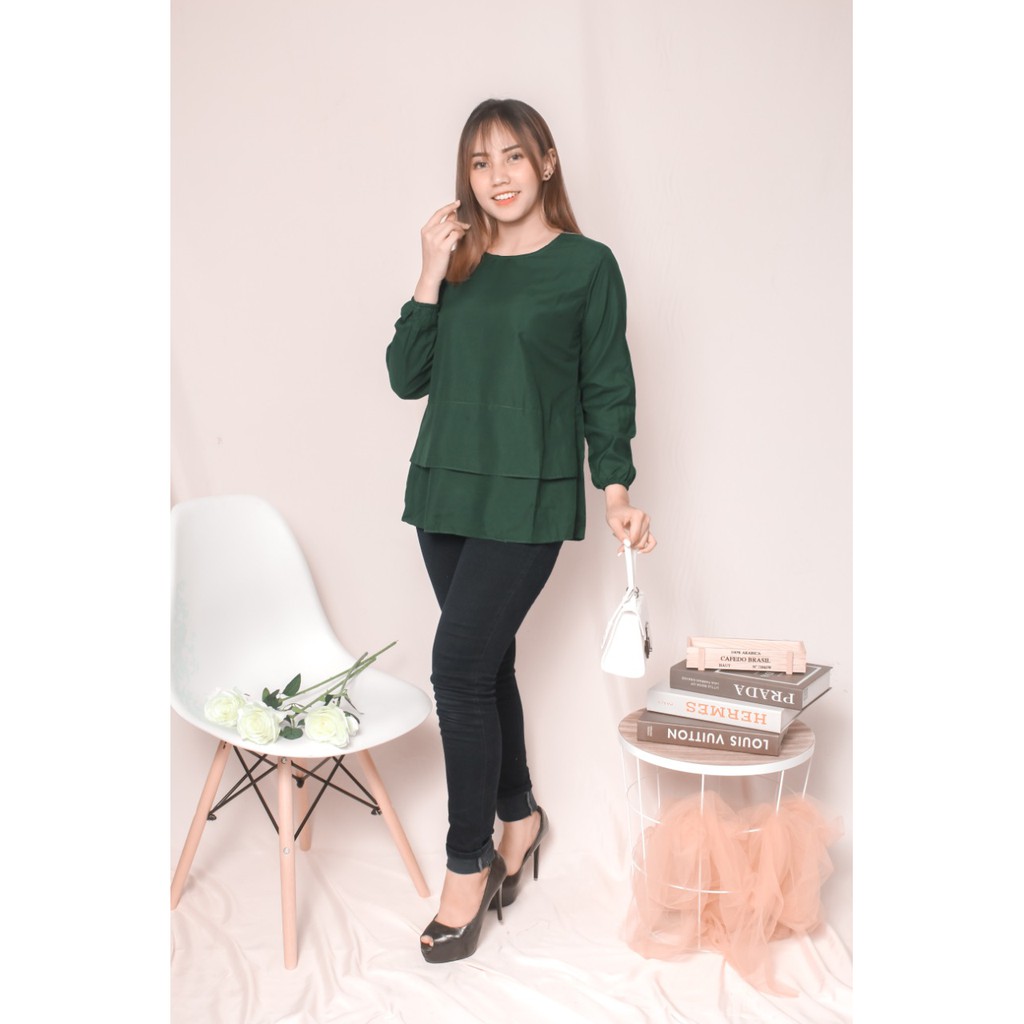 RX FASHION - ANDITA BLOUSE - FASHION BLOUSE WANITA BAHAN TWISCONE FIT L