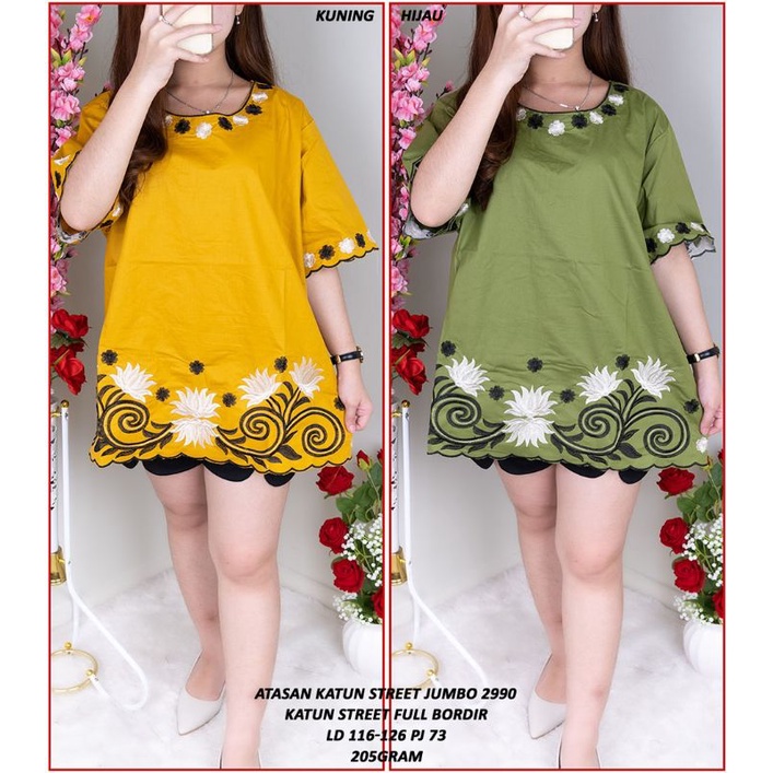 BLOUSE KATUN BORDIR WANITA