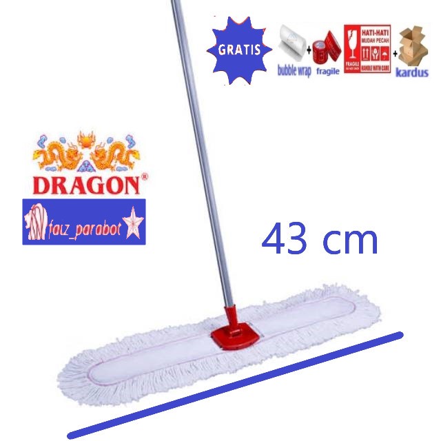 Mop Pel Loby dragon lebar panjang 60 cm ataw 43 cm plus + gagang 1 set