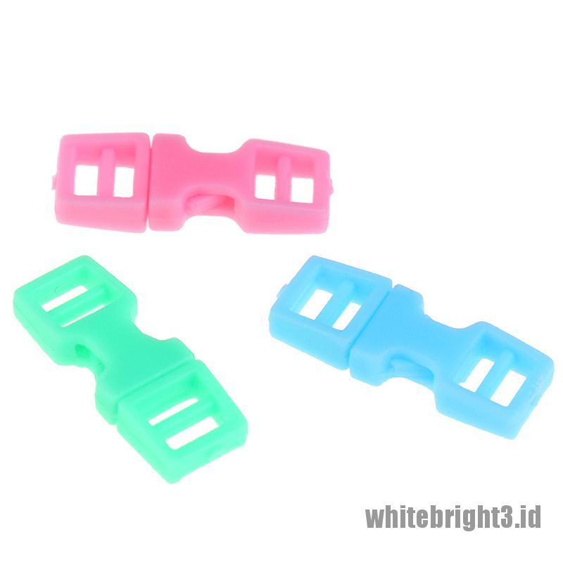 (white3) 10pcs Gesper Mini Ukuran 4mm Untuk Tas Ransel / Gelang DIY