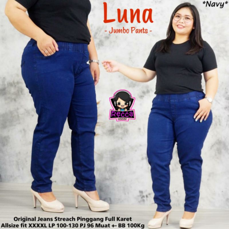 luna jumbo pants / celana jins jumbo wanita / celana jeans big size / bisa COD bayar di kurir