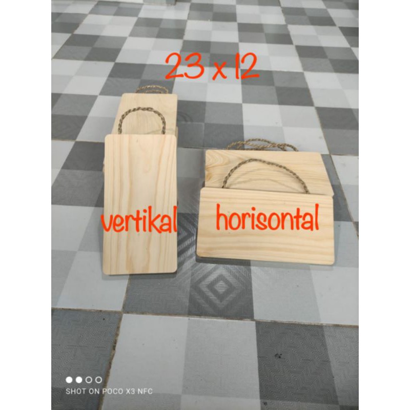 Talenan Kayu Tali Kotak 23x12 / Talenan Media Lukis / Wooden Cutting Board