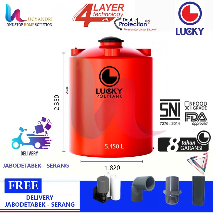 Tangki Air Plastik  LS 5000 Polytank Lucky Standard/ Toren Air / Tandon Air