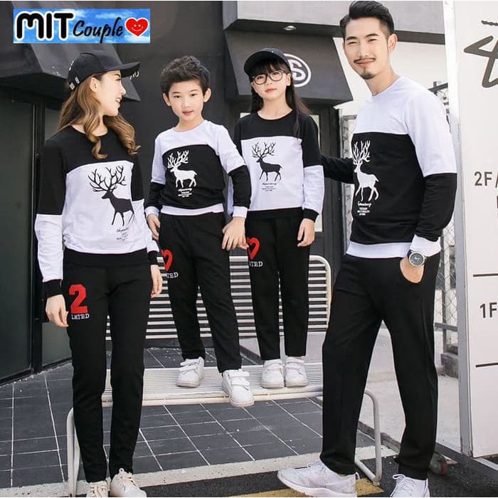 COUPLE KELUARGA FAMILY LP RUSA KOMBINASI 2 ANAK KAOS COUPLE BAJU PASANGAN CEWEK COWOK SEPASANG