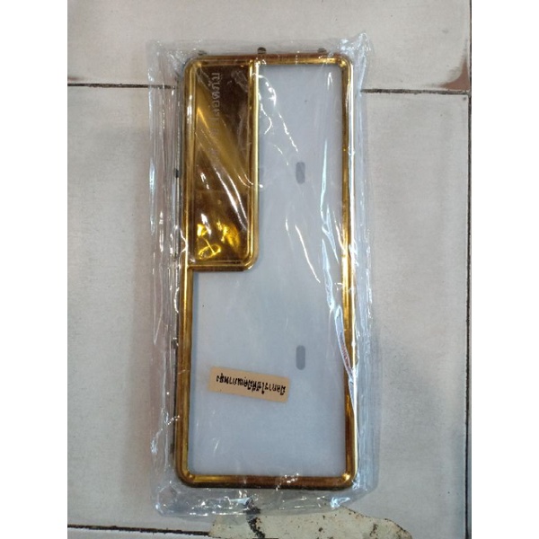 Plat nomor bingkai plat nomor motor carbon gold rainbow tuton universal honda yamaha suzuki kawasaki