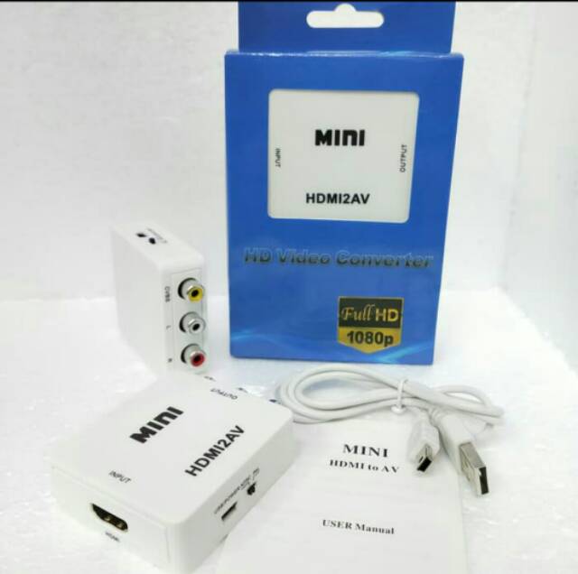 (COD) CONVERTER MINI HDTV TO AV RCA / BISA UNTUK LAPTOP PS3 STB KE TV TABUNG