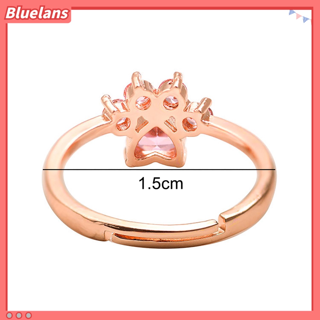 Bluelans Ring Cats Paw Design Adjustable Alloy Women Round Opening Ring