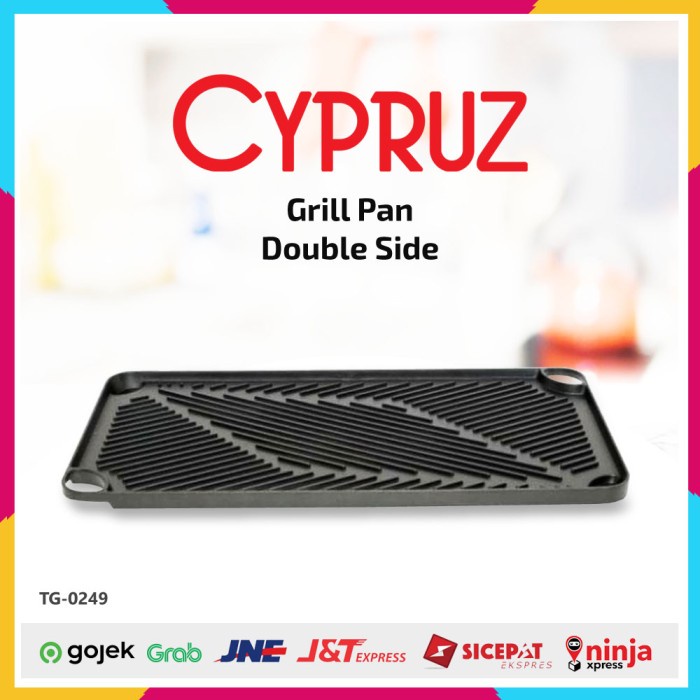 Cypruz TG-0249 Grill Pan Teflon 2 Sisi Double Side Alat Panggang