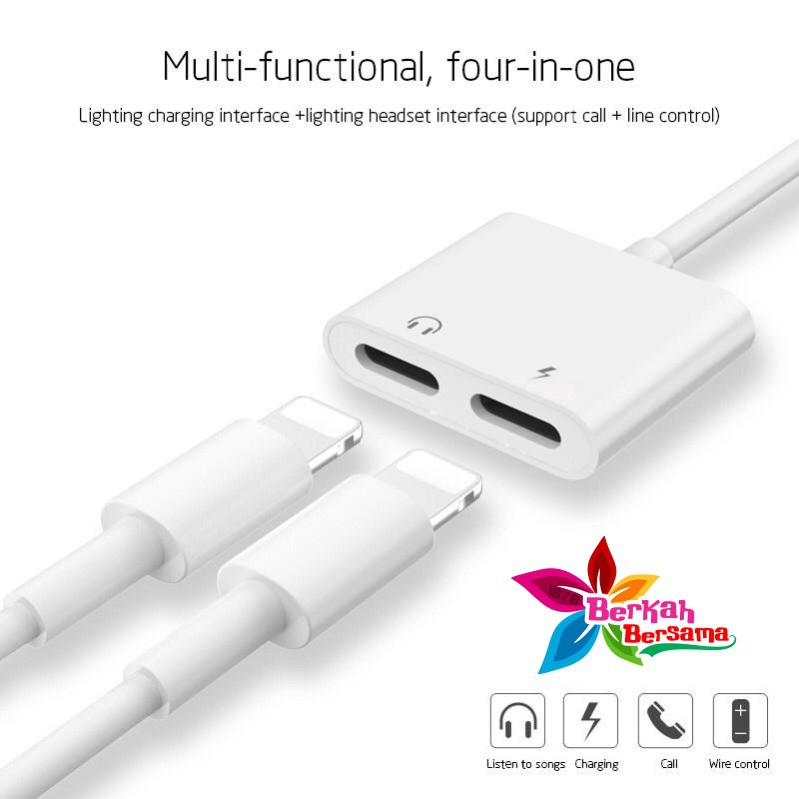 BM040 J008 Dual connector conventer ligthning audio for i Phone 7 7+ 8+ x xr xs Max 11 pro Max BB1473