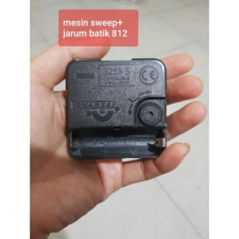Mesin jam dinding 3268 sweep jarum ukir 812