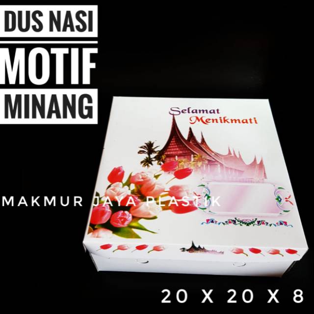 

[ DNM20 MINANG - 10 PC ] KARDUS NASI MOTIF UKURAN 20 X 20 TANPA MIKA