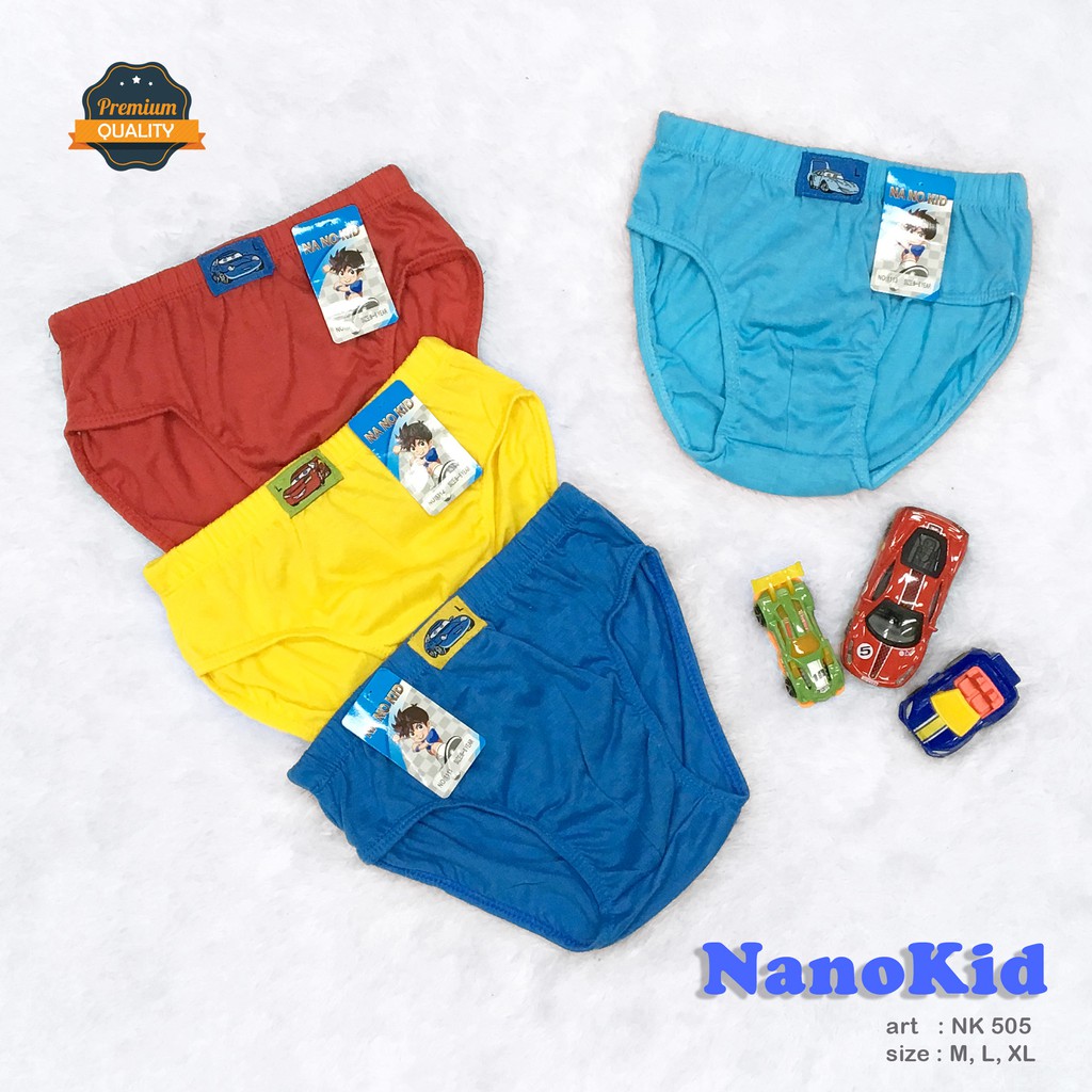 NANOKID | Celana Dalam Anak Cowok LABEL TENGAH / POLOS / art NKK 505