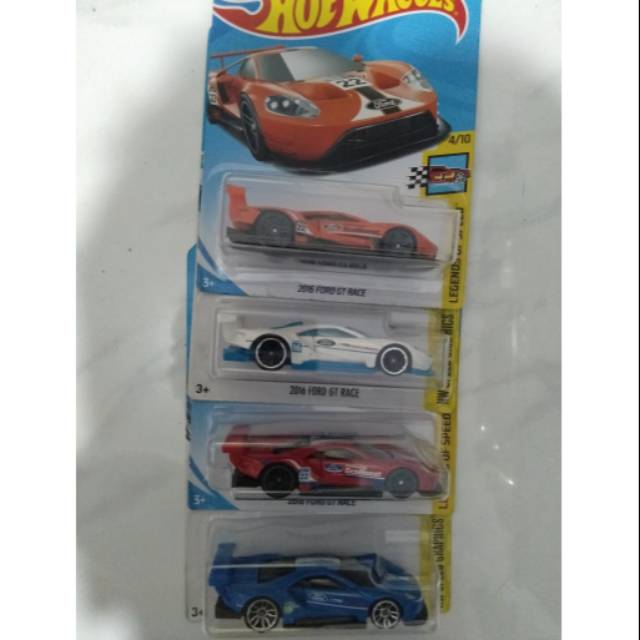 Hot wheels paketan 2016 Ford GT Race biru orange merah putih