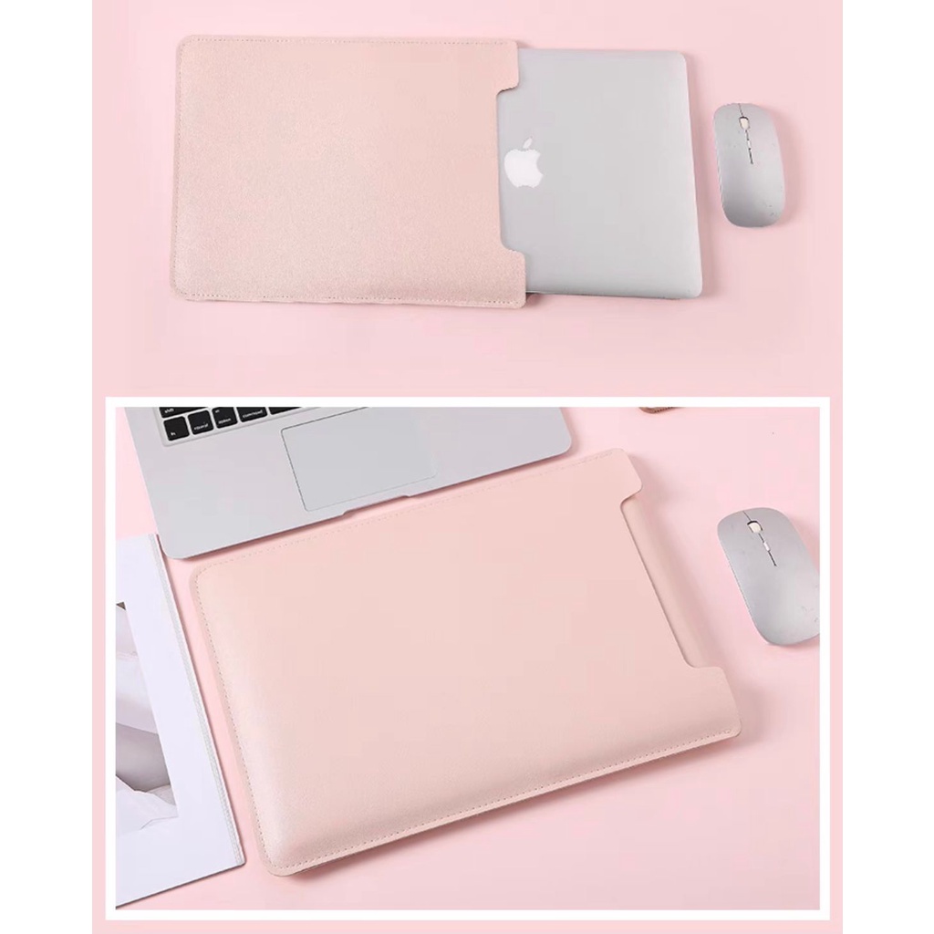 Tas Sarung Laptop Softcase Macbook Air Pro M1 M2 Sleeve Imported Slim PU Leather Size 11 12 13 14 15 16 inch