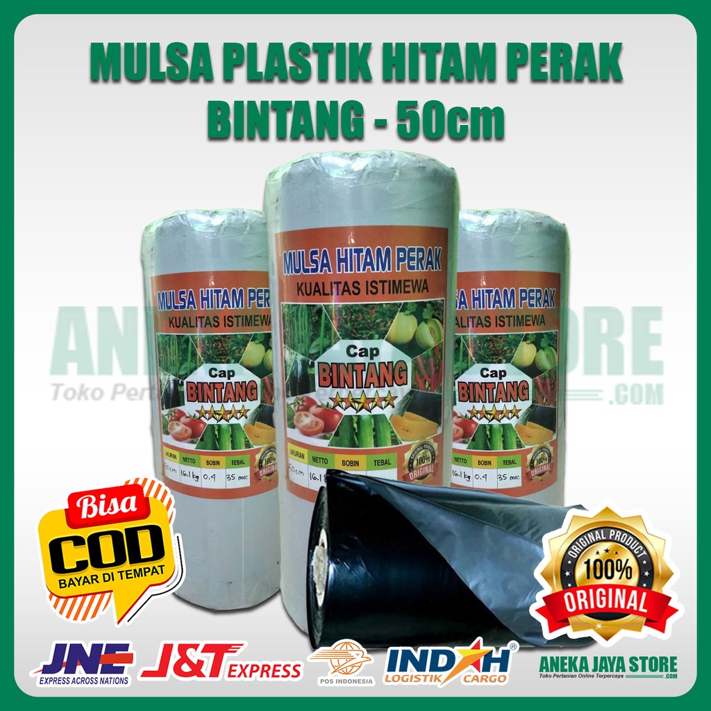 Mulsa Plastik Hitam Perak BINTANG 50cm - 580 Meter
