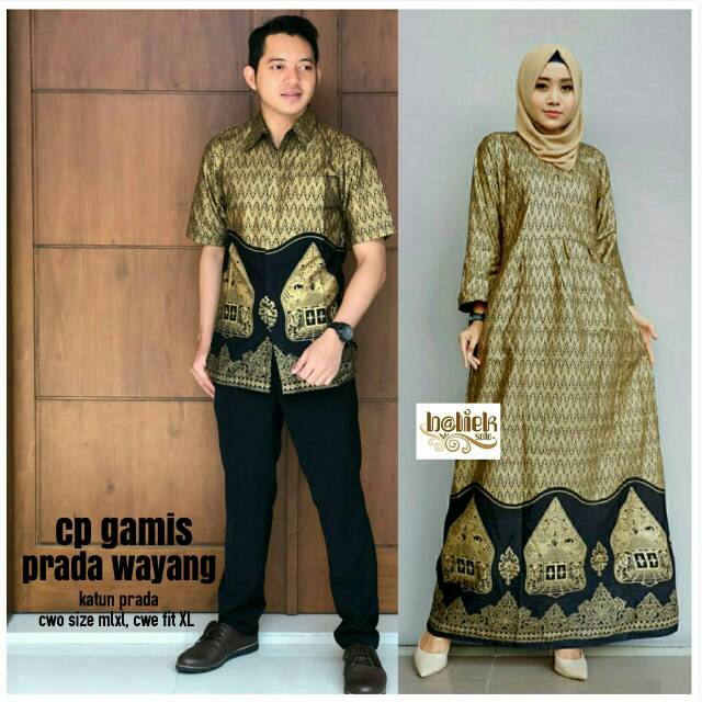 Batik couple gamis prada wayang