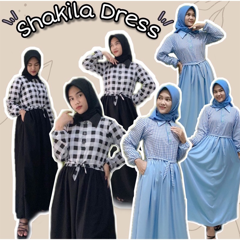 Shakila dress / Gamis kotak-kotak / Gamis / Dress / drees / baju gamis / baju lebaran