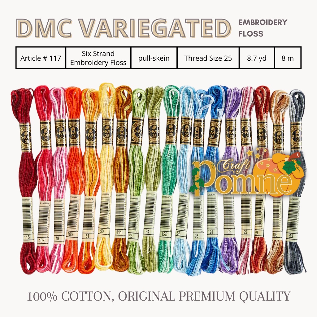 DMC EMBROIDERY FLOSS ART 117 VARIEGATED MIXED COLOR | Benang Sulam Katun DMC Gradasi