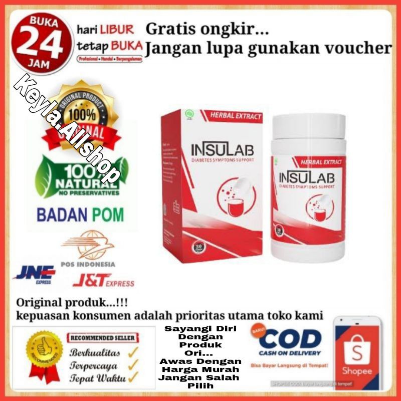 INSULAB OBAT DIABETES KENCING MANIS GULA DARAH - INSULAB ASLI 100% ORIGINAL HERBAL