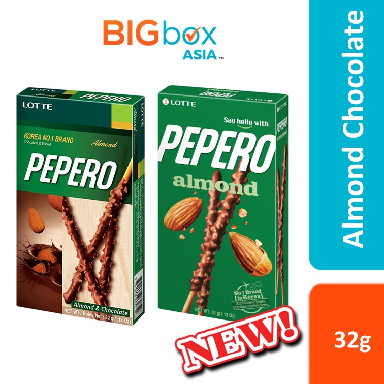 Lotte Pepero Wafer Stick Almond Choco / White Cookie / Choco Original / Nude / Choco Cookie 32g - 50g