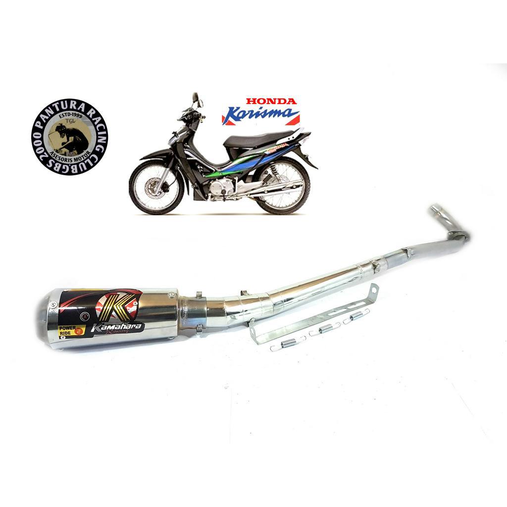 knalpot racing kawahara Karisma Supra X 125 Revo Supra Helm In Full Crom