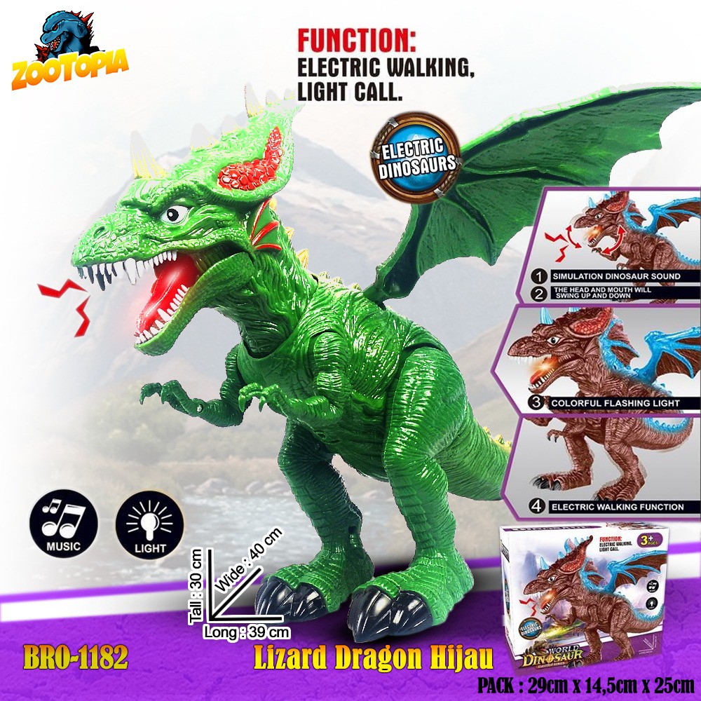 PROMO BRO1182 Trex Lizard Dinosaurus Baterai Mainan Anak Edukatif Animal Koleksi Safari ZOOTOPIA