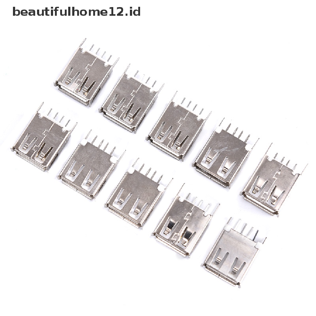 【beautifulhome12.id】 USB Female Socket Type A 4Pin 180 Degree Solder Connector .