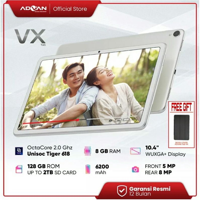 Advan Tab VX Ram 8GB/128GB 10.4 inch Tiger T618 Android™ 11 Garansi Resmi