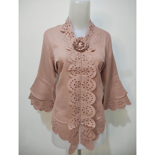 Atasan Kebaya Encim Modern Coklat / Kebaya Wisuda Elegan / Kebaya Moderen jumbo / Kebaya Acara Nikahan / Kebaya Acara Pesta Tunangan Aldora-1