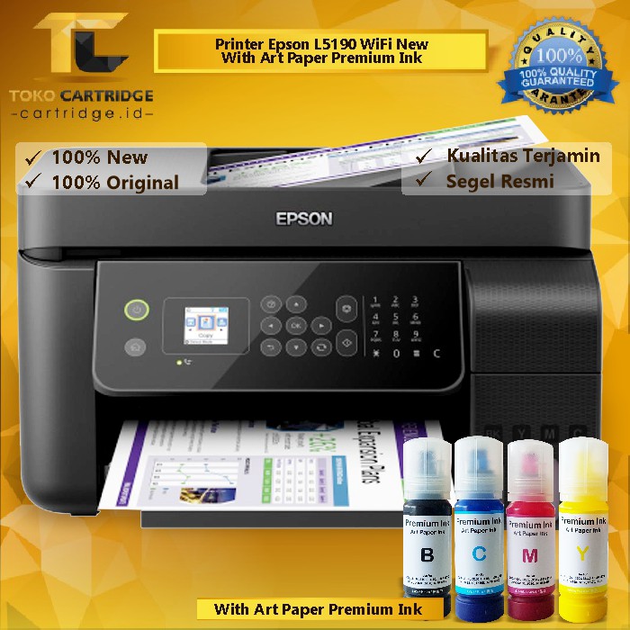 Printer Eco Tank Epson L5190 5190 Print Scan Copy Wifi ADF Fax A4 New