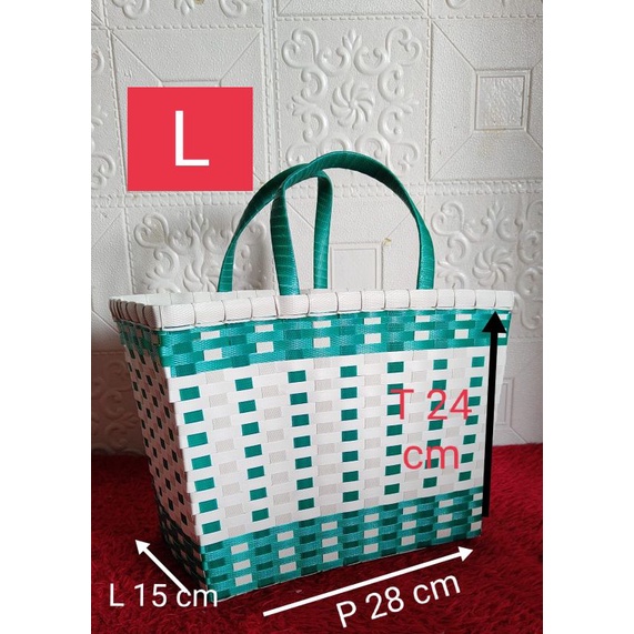 Tas hajatan / tas anyaman anting murah / tas pasar / hempers lebaran