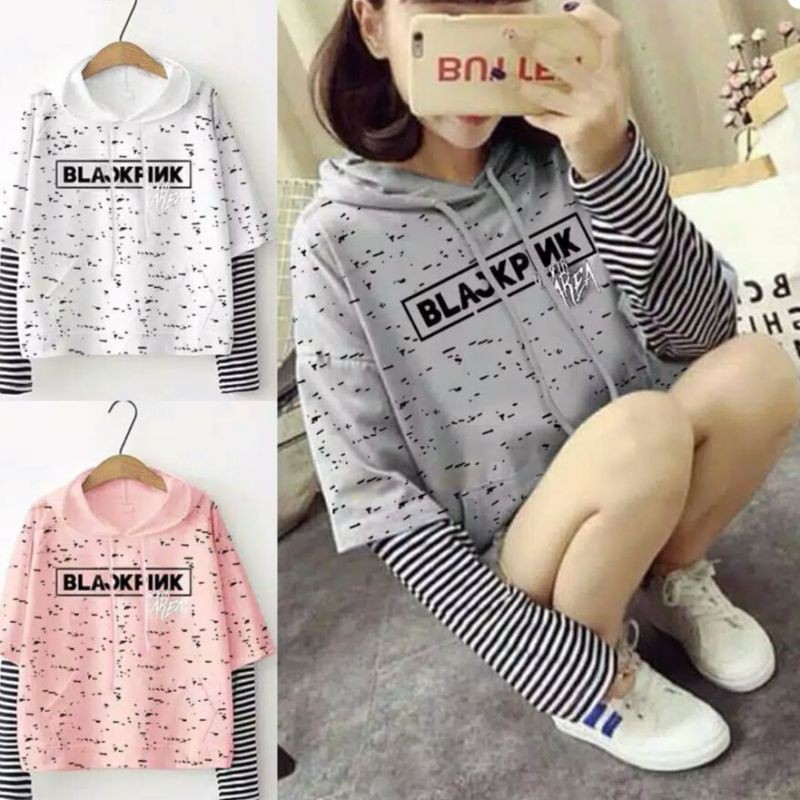eReX FASHION SWEATER I JAKET HOODIE BLACKPINK BLASTER FULL BAHAN BABYTERRY UKURAN ALLSIZE FIT L 1R