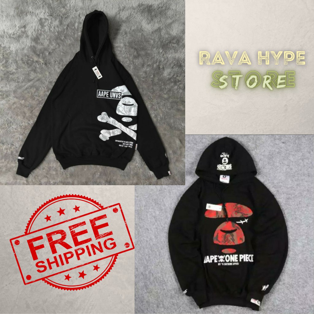 Hoodie AAPE One Piece / AAPE UNVS Skull / Jaket Sweater Hoodie A Bathing Ape