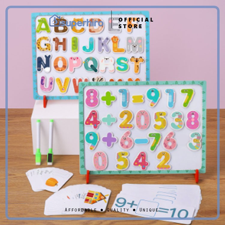 Mainan Edukasi Anak Magnetic Alphabet Puzzle Papan Tulis Gambar Gift