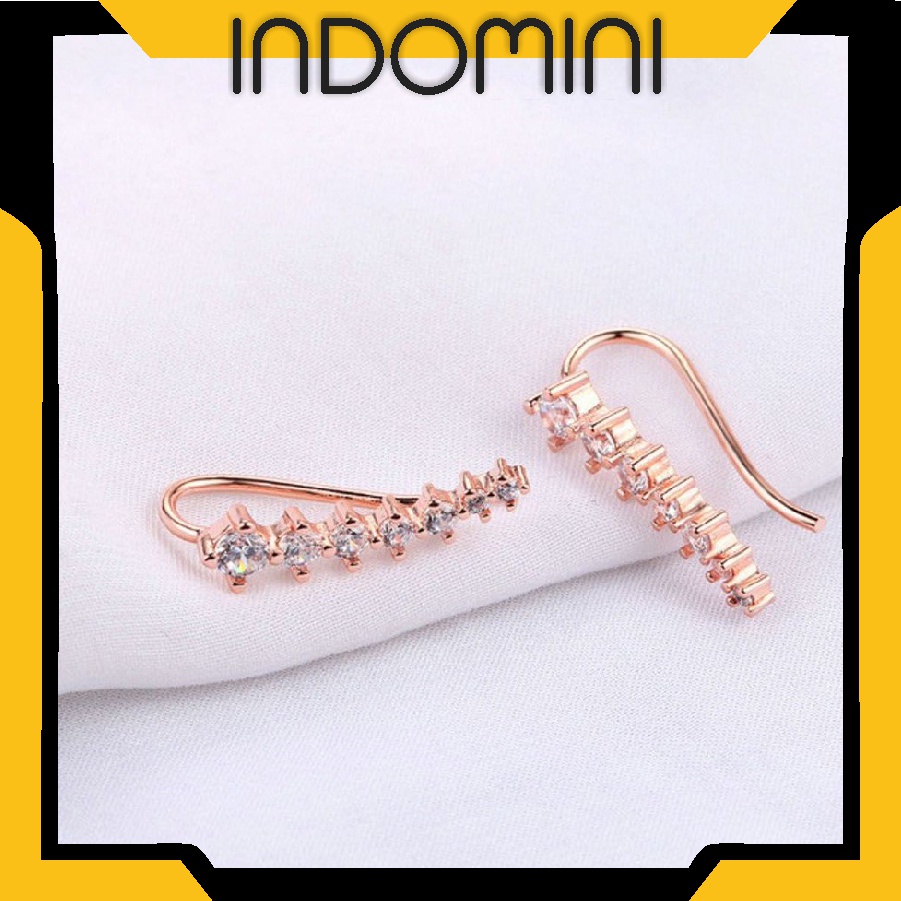 INDOMINI A060 Anting Summer Martinez Fashion Korea Tindik atau Tusuk Garis Comet Berlian Wanita Aksesoris Murah