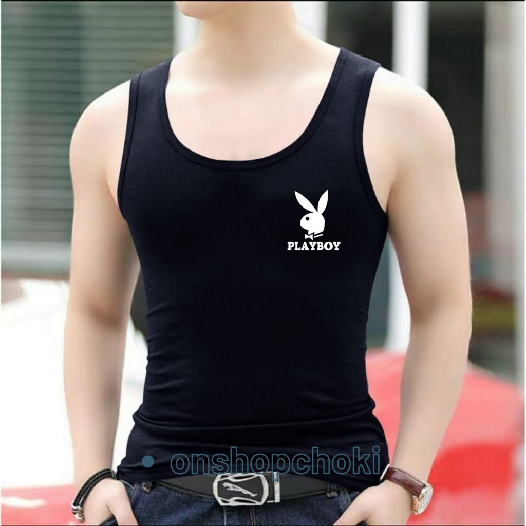 Singlet Pria Dewasa LOGO PLAYBY Singlet Dewasa Cowok Cewek Cotton Combed Kualitas Premium Adem