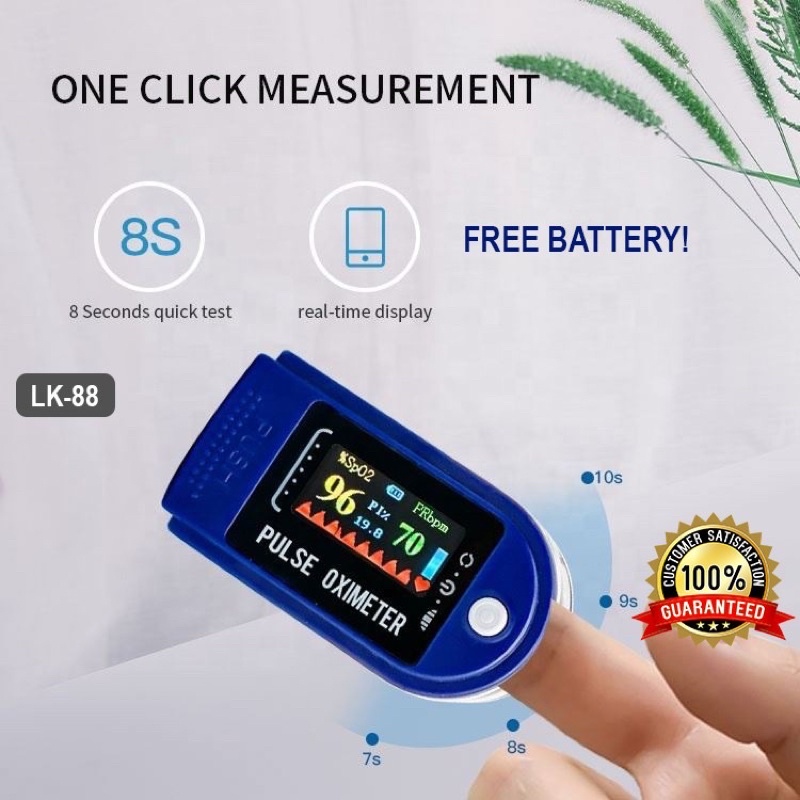 LK-88 Oximeter Alat Pengukur Kadar Oksigen Dalam Darah-Free Baterai / oxymeter original oximeter ori