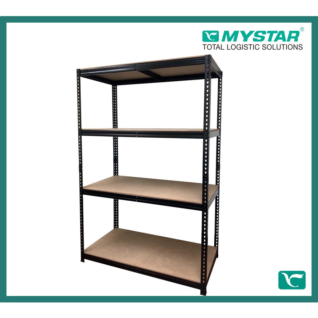 MYSTAR BS5000M Rak Besi Serbaguna 180cm x 60cm x 120cm x 4 tingkat ambalan MDF