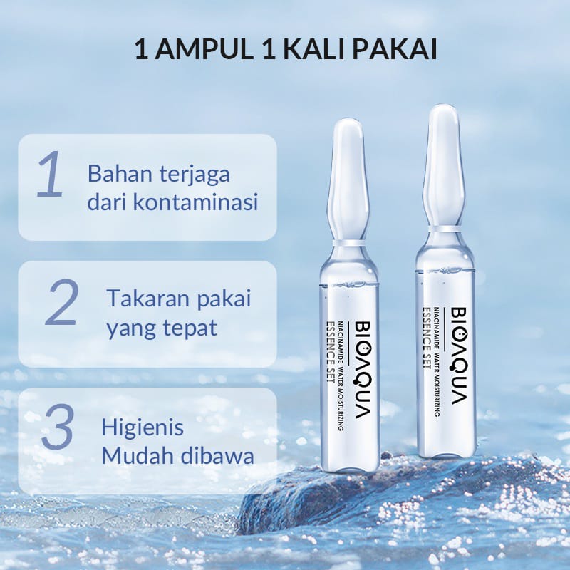 BIOAQUA Ampoule Serum 2ml*7pcs Niacinamide Water Moisturizing Essence Set Brightening Serum Glowing Skin and Hydrating