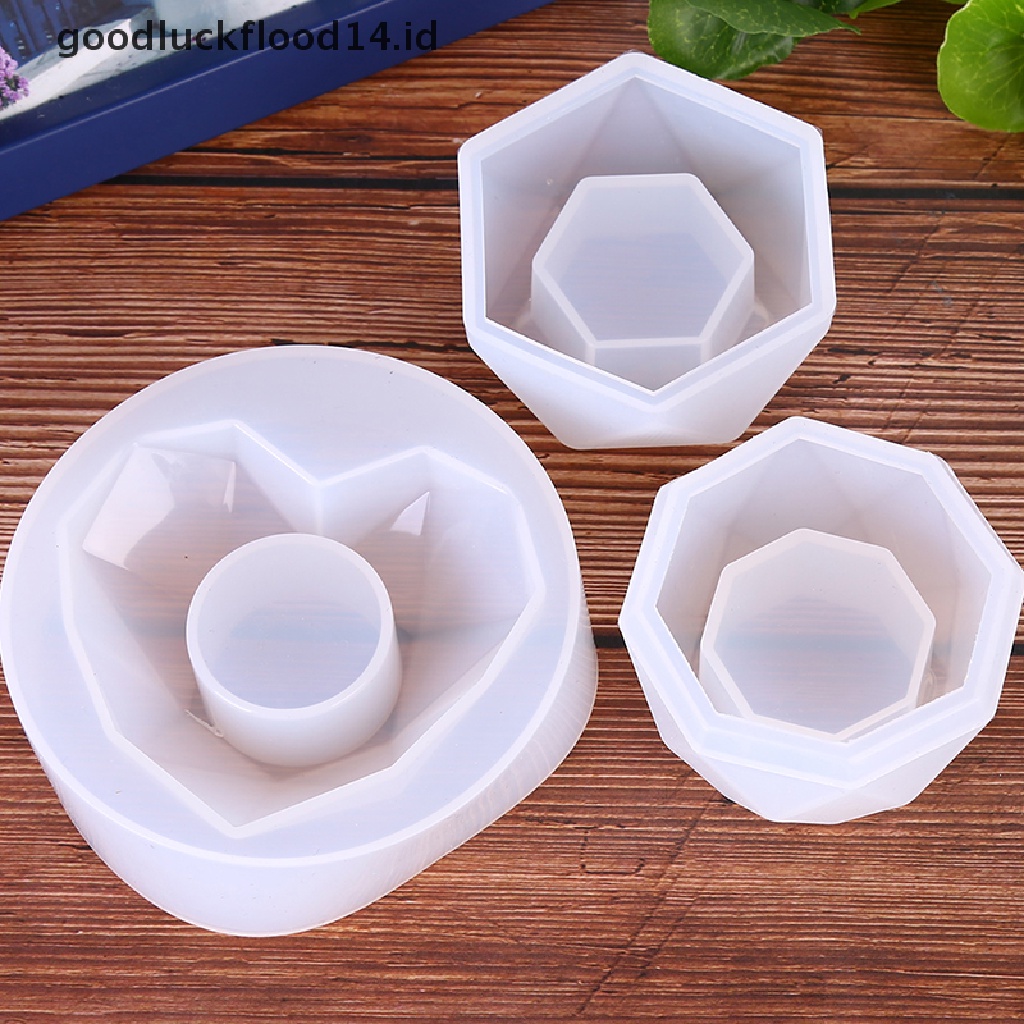 [OOID] Plant Flower Pot Silicone Mold Epoxy Resin DIY Candle Holder Mould Jewelry Tools ID